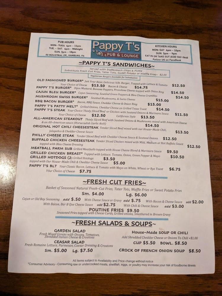 Pappy T's Pub And Lounge Menu image 4
